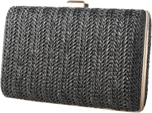 Straw Evening Bag for Women Handwoven Clutch Bag Bridal Wedding Purse Ladies Handbag Elegant Shoulder Bag