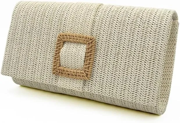 Straw Evening Purses for Women Summer Boho Clutch Bag Woven Straw Envelope Handbag for Party Beach 2025