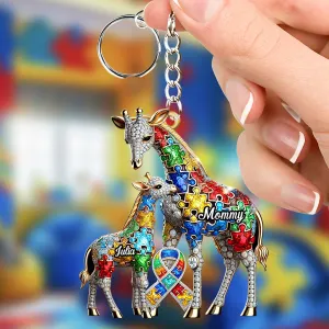 Strong Mama - Personalized Autism Awareness Keychain