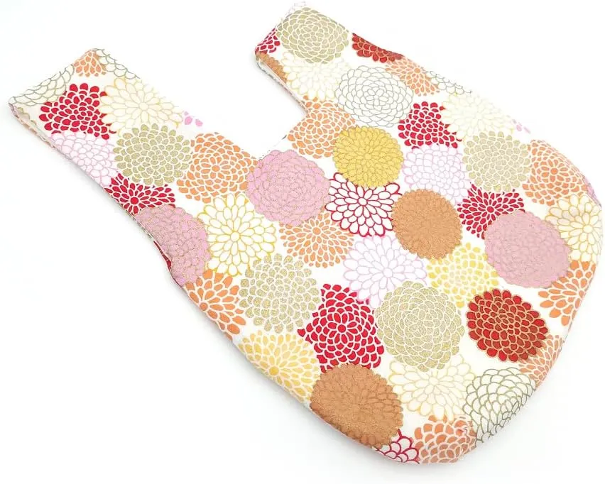 Stylish Cotton Japanese Pattern Wrist Bag Sleeve Knot Pouch Portable Canvas Tote Purse for Female, Women