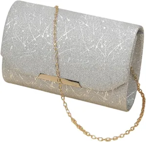 Stylish Cracked Evening Bag Fashionable Women Chain Shoulder Bags for Bridal Party Wedding Cocktail Prom