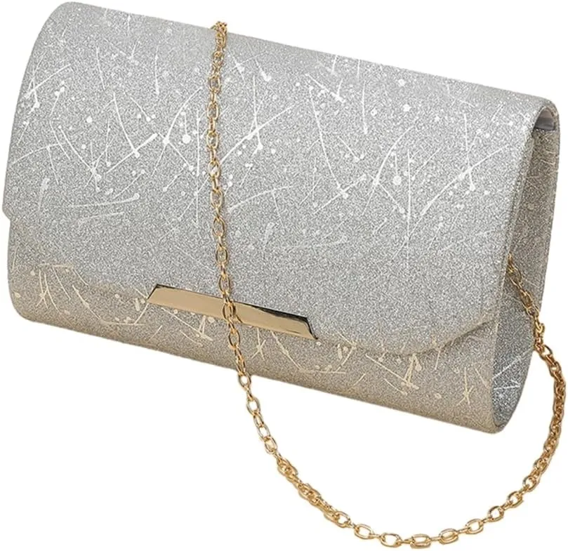 Stylish Cracked Evening Bag Fashionable Women Chain Shoulder Bags for Bridal Party Wedding Cocktail Prom