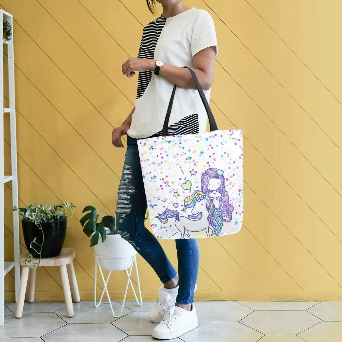 SUABO Tote Bag Reusable Grocery Bags Women Canvas Shopping Bag for Outdoor