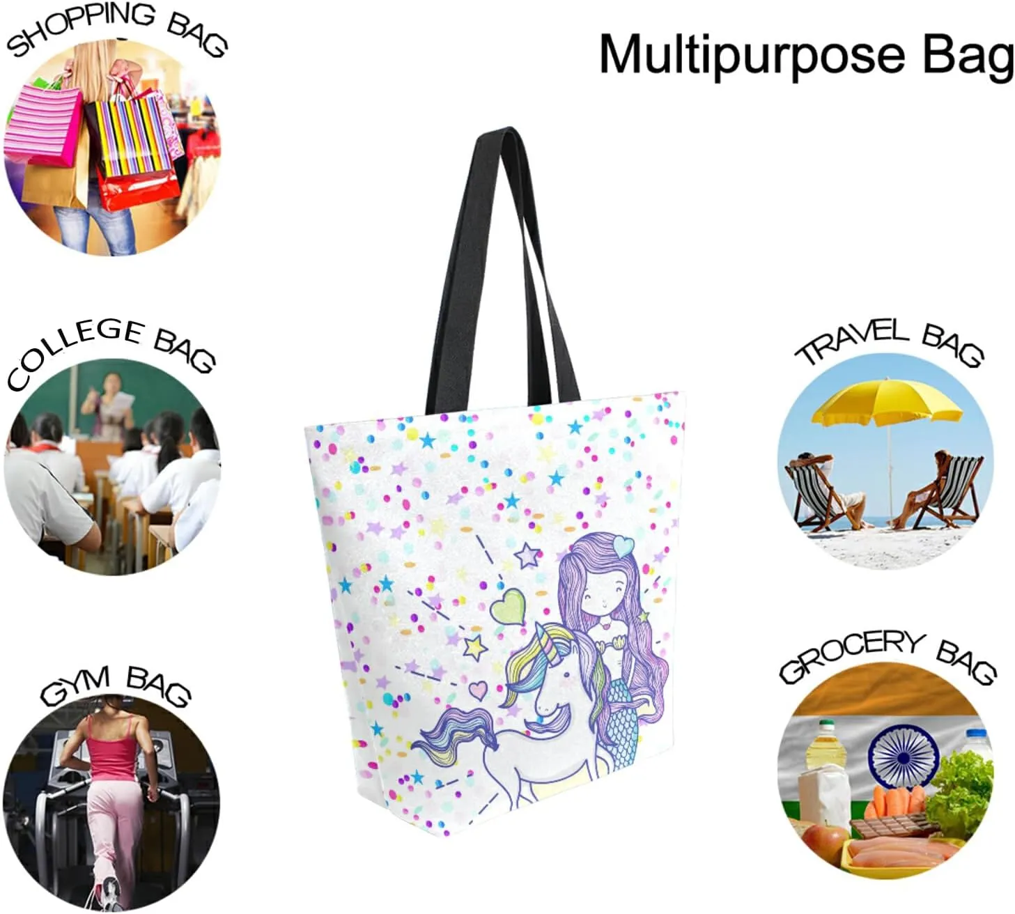 SUABO Tote Bag Reusable Grocery Bags Women Canvas Shopping Bag for Outdoor