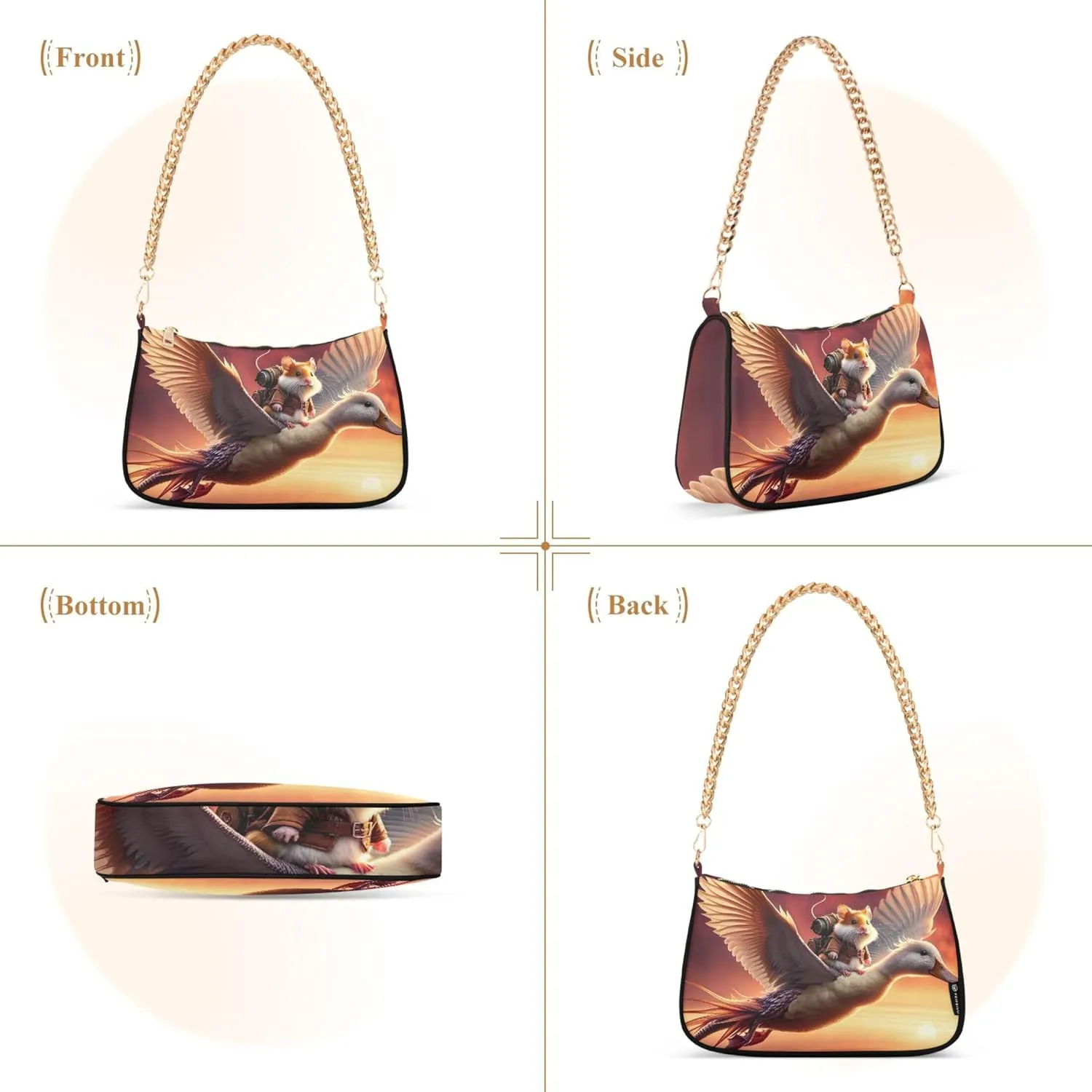 Sunflowers Tie Dye Leopard Print Cute Purses Women Small Hobo Bag Women Small Handbags Chain Cute Shoulder Bags