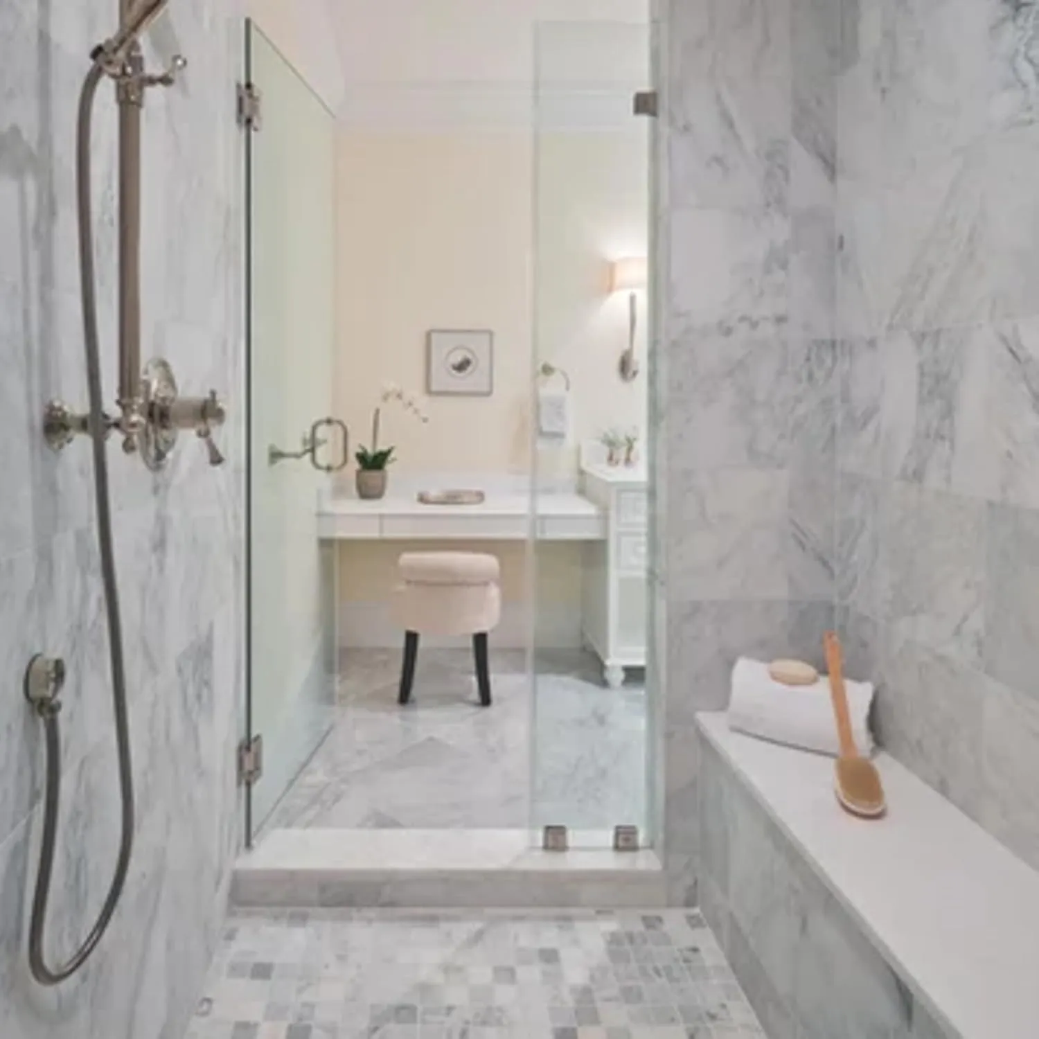 Super White Engineered Marble Threshold for Shower Curb, Bathroom Vanity Backsplash, Window Sill, Door Transitions (4" x 24")