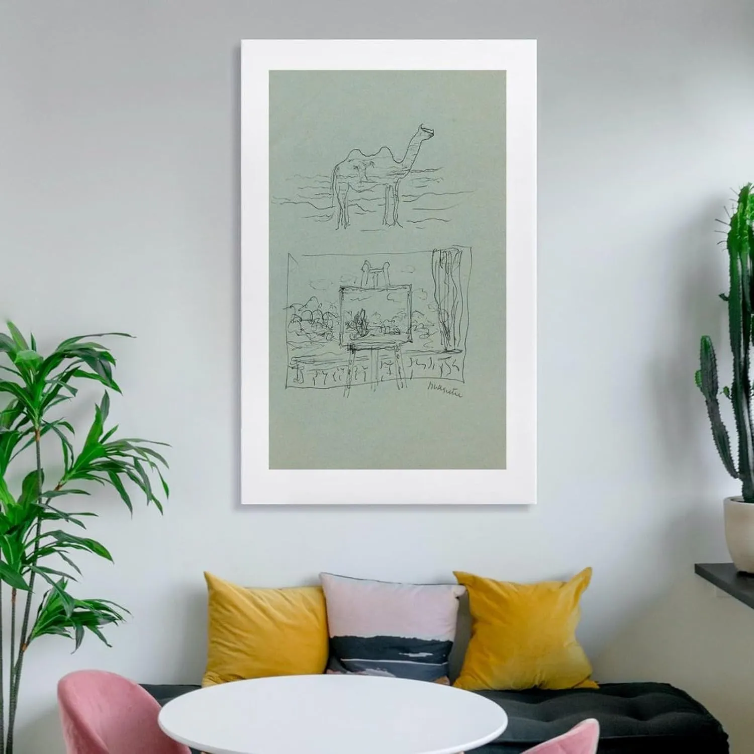 Surrealism Oil Painting Rene Francois Ghislain Magritte Art Prints Posters Chameau Et Fenetre Room Aesthetic Poster Print Art Wall Painting Canvas Posters Gifts Modern Bedroom Decor 16x24inch(40x60cm