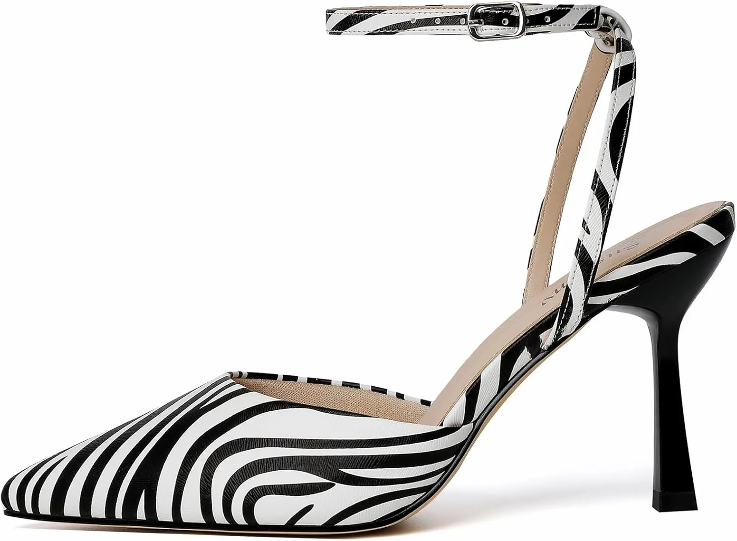 Susanny Heels for Women Stiletto Closed Pointed Toe Backless Dress Shoes High Heels Sexy Kitten Pumps Wedding Guest Party Dance Prom Dressy Comfort Shoes
