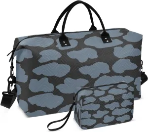 susiyo Blue Tree Shadow Expandable Travel Duffle Bag, Large Weekender Overnight Bags and Adjustable Strap, Carry On Shoulder Tote Bag, Gym Duffel Bag with Toiletry Bags for Hospital