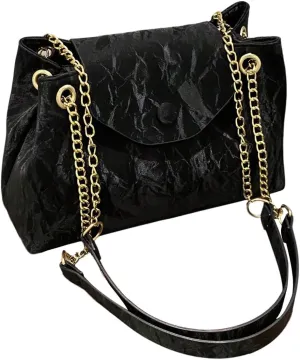 SweatyRocks Women's PU Leather Chain Shoulder Bag Casual Shopping Bags