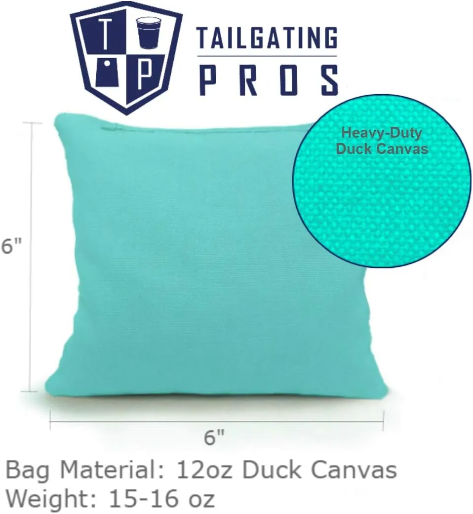 Tailgating Pros All-Weather Cornhole Boards - 4'x2' Weather Resistant Cornhole Set- Carrying Case & Set of 8 Corn Hole Bean Bags w/Tote Included