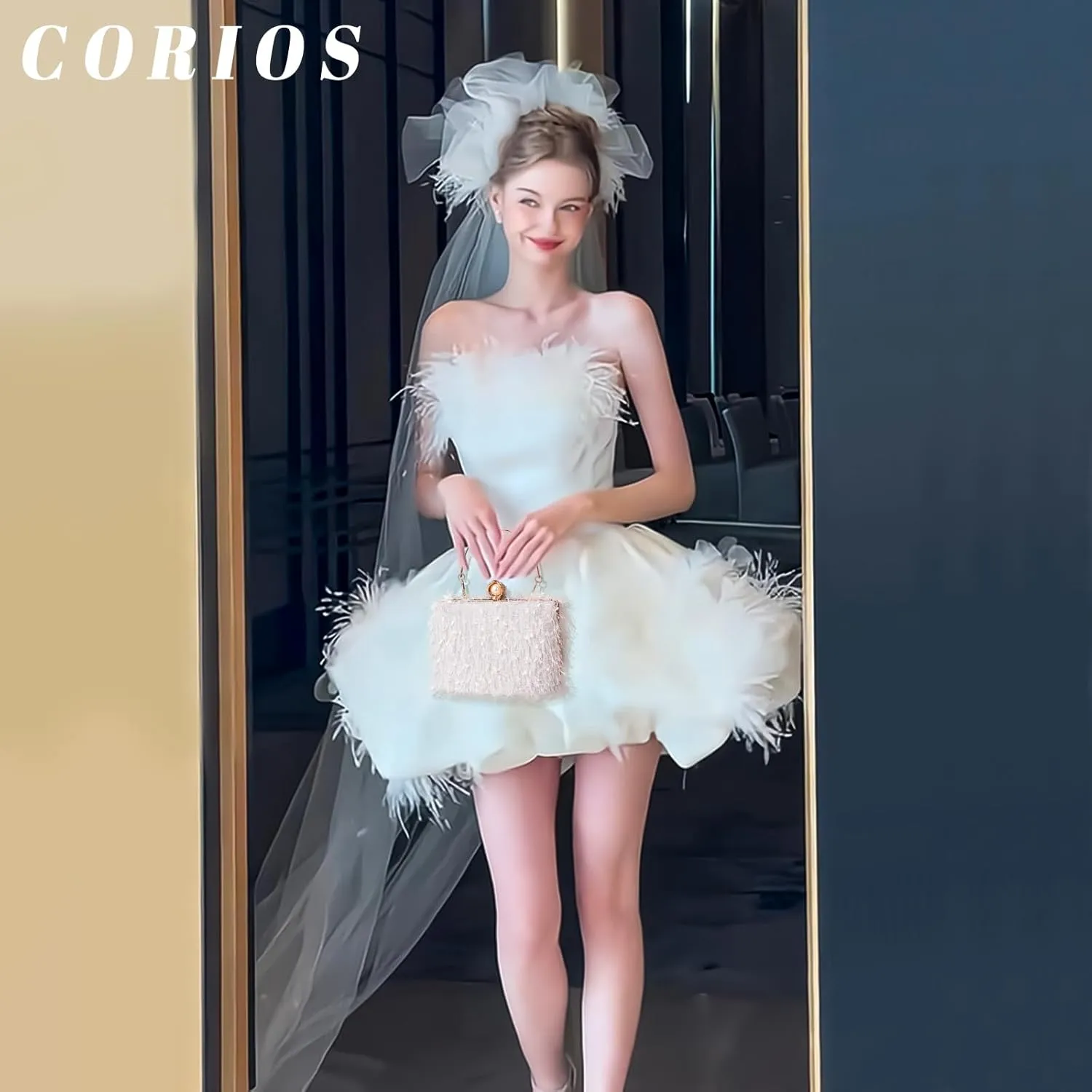 Tassel Evening Bag for Women Rhinestone Clutch Bag Beaded Handbag Bridal Wedding Purse Shoulder Bag