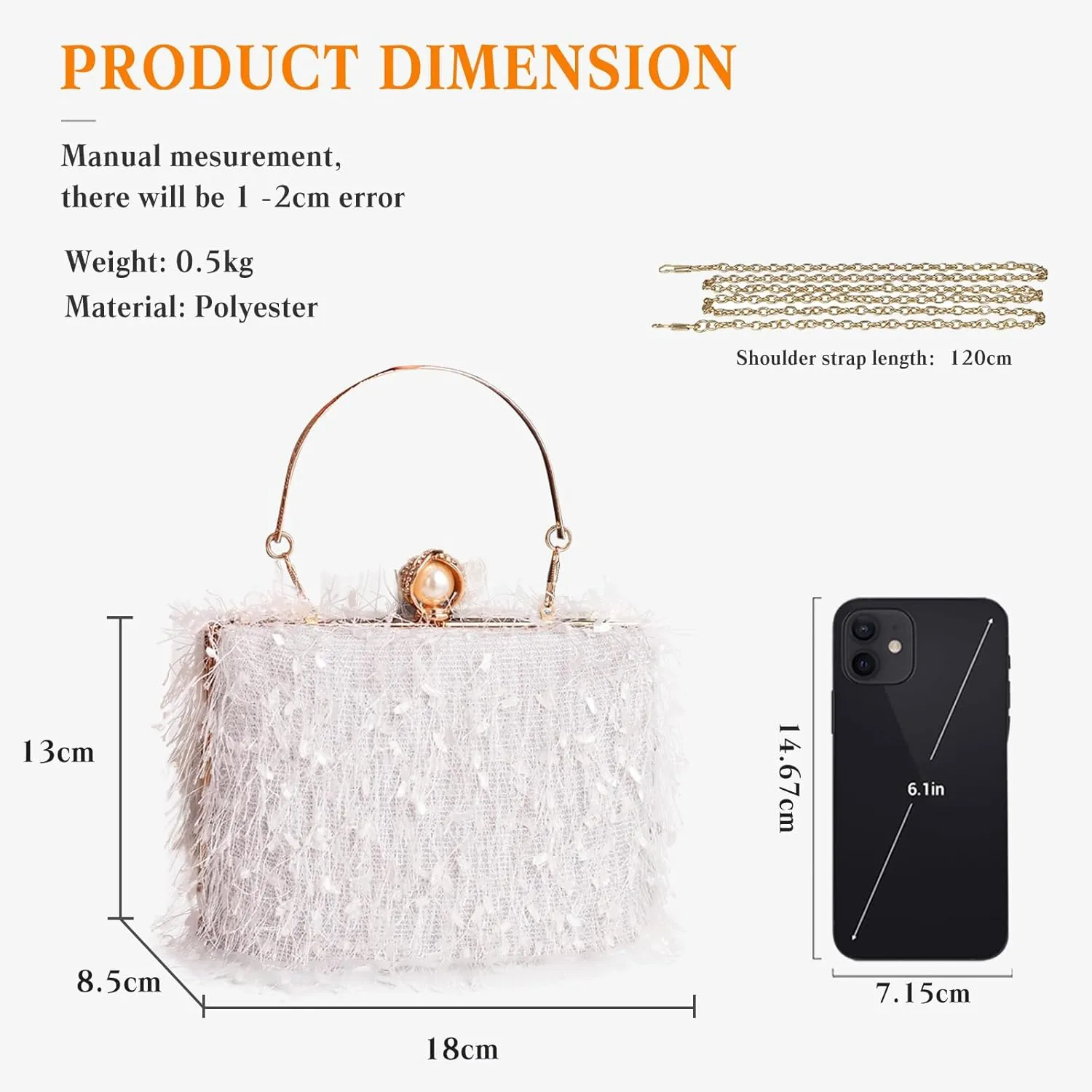 Tassel Evening Bag for Women Rhinestone Clutch Bag Beaded Handbag Bridal Wedding Purse Shoulder Bag