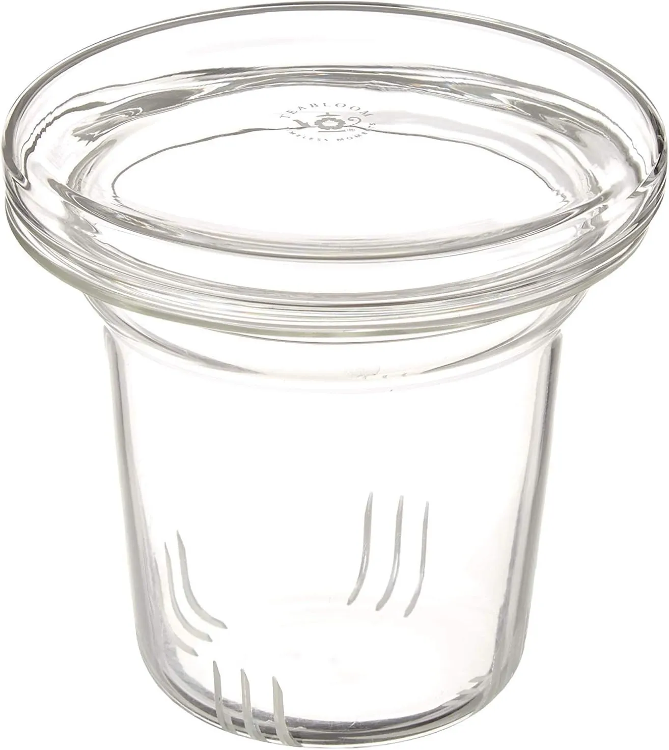Teabloom Universal Glass Tea Infuser with Dual-Purpose Lid/Coaster – Hygienic, Non-Toxic Glass Filter for Loose Tea Leaves – Lead-Free & Cadmium-Free – Tea Purist's Choice