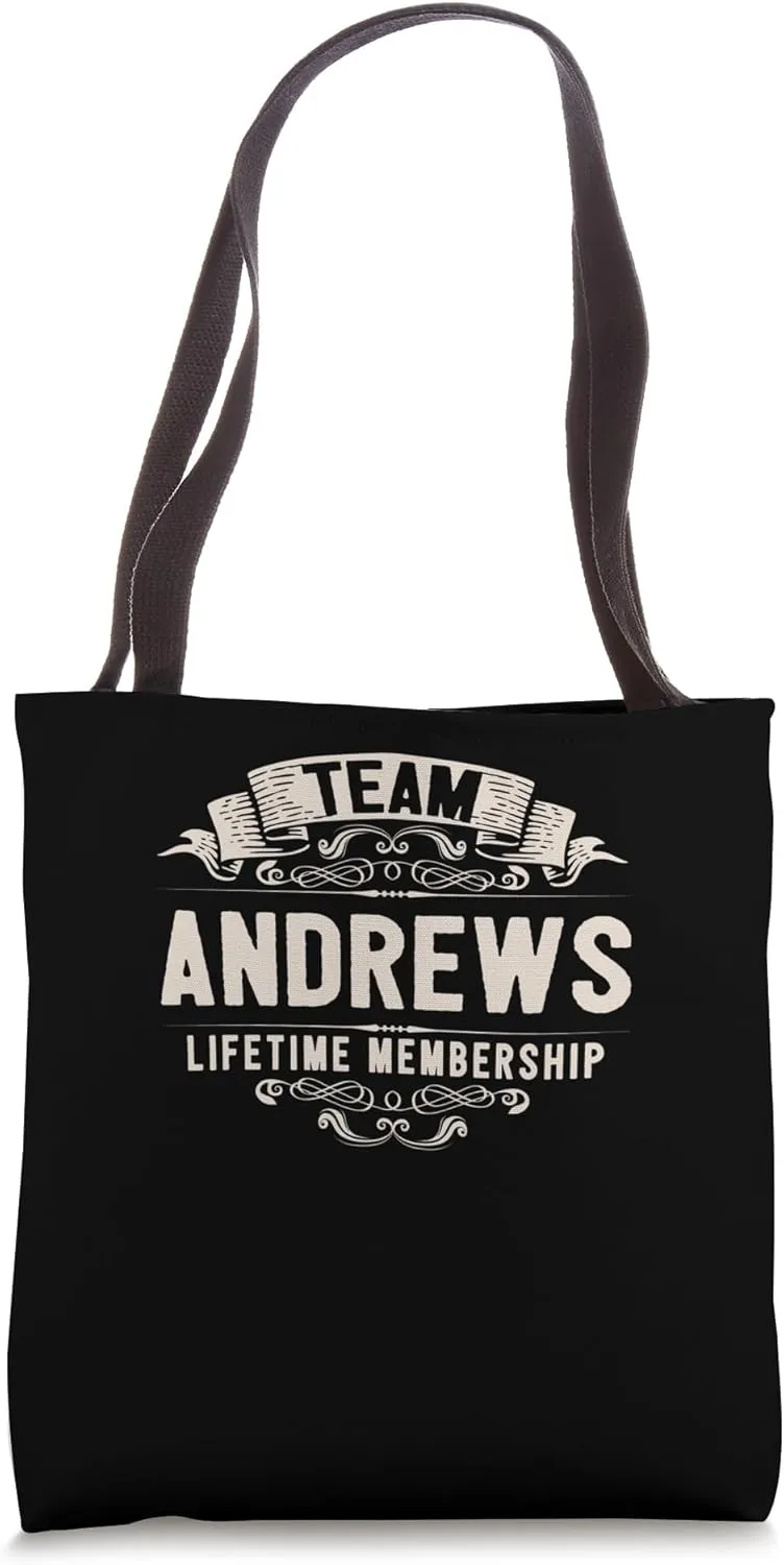 Team Andrews Lifetime Membership Retro Last Name Vintage Tote Bag