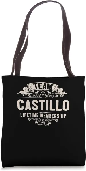 Team Castillo Lifetime Membership Retro Last Name Vintage Tote Bag