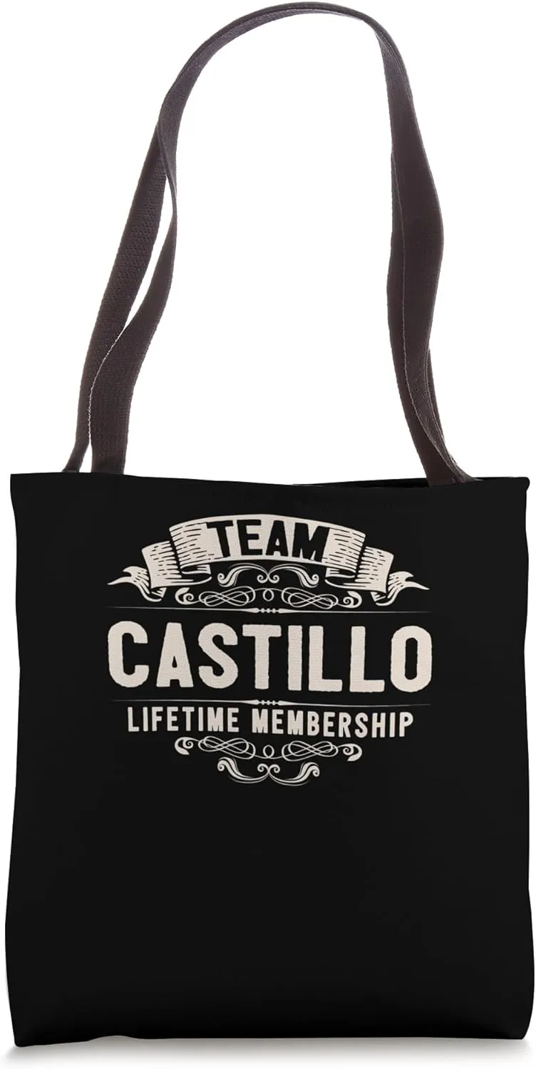 Team Castillo Lifetime Membership Retro Last Name Vintage Tote Bag
