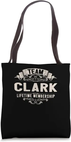 Team Clark Lifetime Membership Retro Last Name Vintage Tote Bag