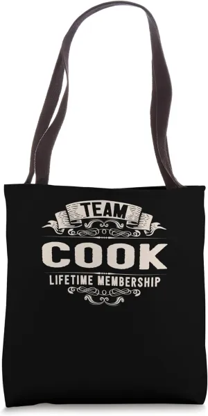 Team Cook Lifetime Membership Retro Last Name Vintage Tote Bag
