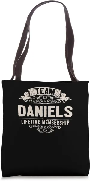 Team Daniels Lifetime Membership Retro Last Name Vintage Tote Bag
