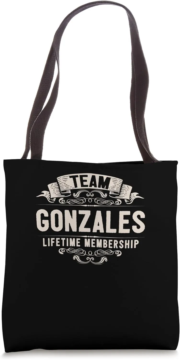 Team Gonzales Lifetime Membership Retro Last Name Vintage Tote Bag