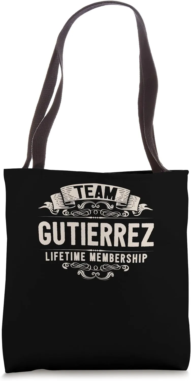Team Gutierrez Lifetime Membership Retro Last Name Vintage Tote Bag