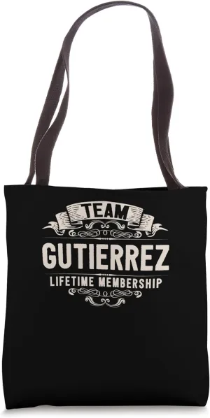 Team Gutierrez Lifetime Membership Retro Last Name Vintage Tote Bag
