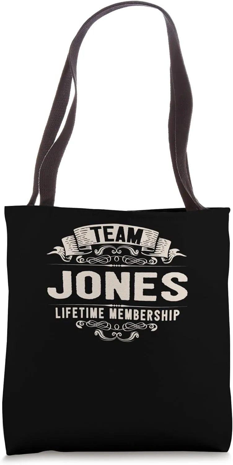 Team Jones Lifetime Membership Retro Last Name Vintage Tote Bag
