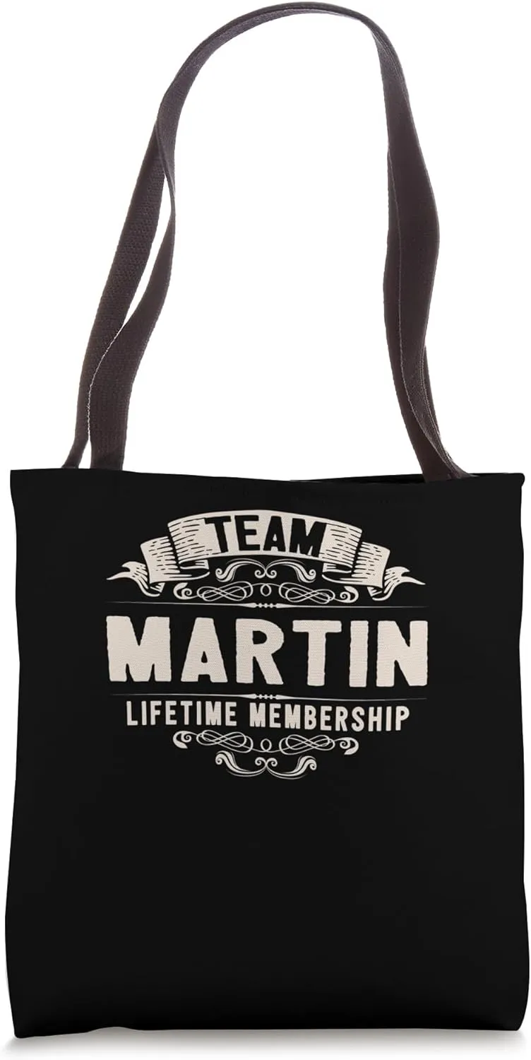 Team Martin Lifetime Membership Retro Last Name Vintage Tote Bag