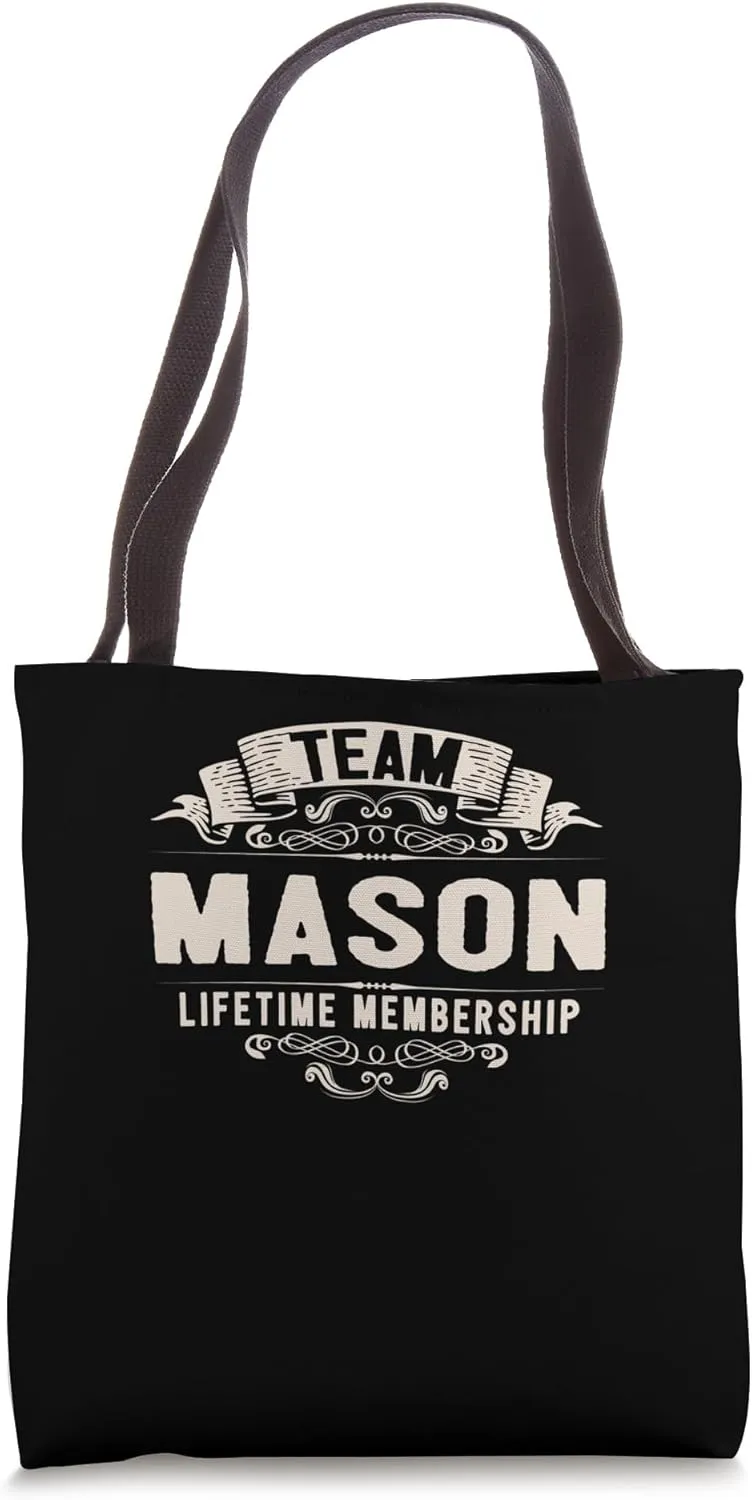 Team Mason Lifetime Membership Retro Last Name Vintage Tote Bag