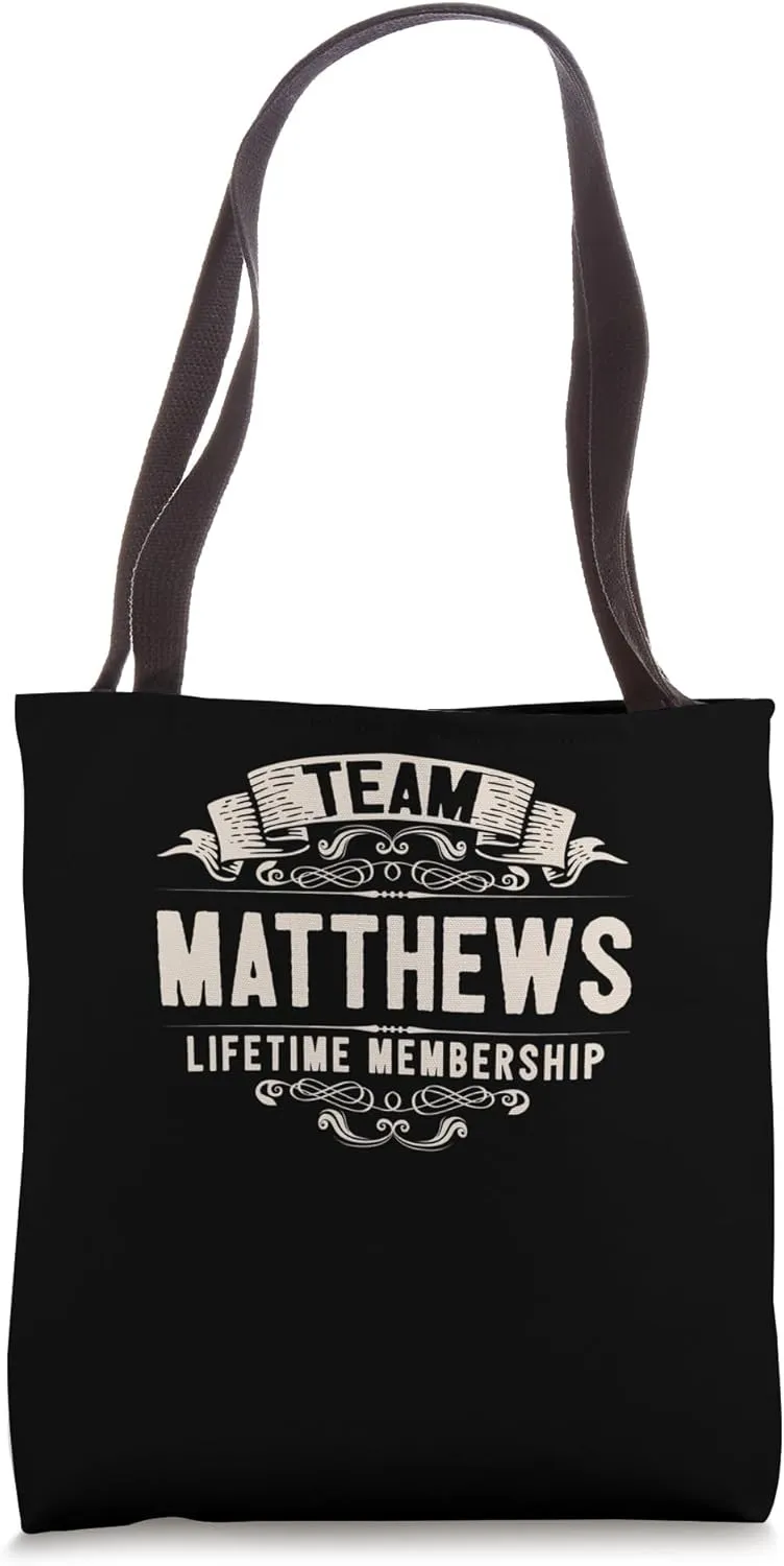 Team Matthews Lifetime Membership Retro Last Name Vintage Tote Bag