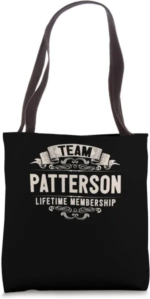 Team Patterson Lifetime Membership Retro Last Name Vintage Tote Bag