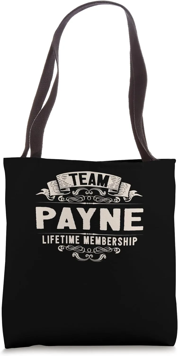 Team Payne Lifetime Membership Retro Last Name Vintage Tote Bag
