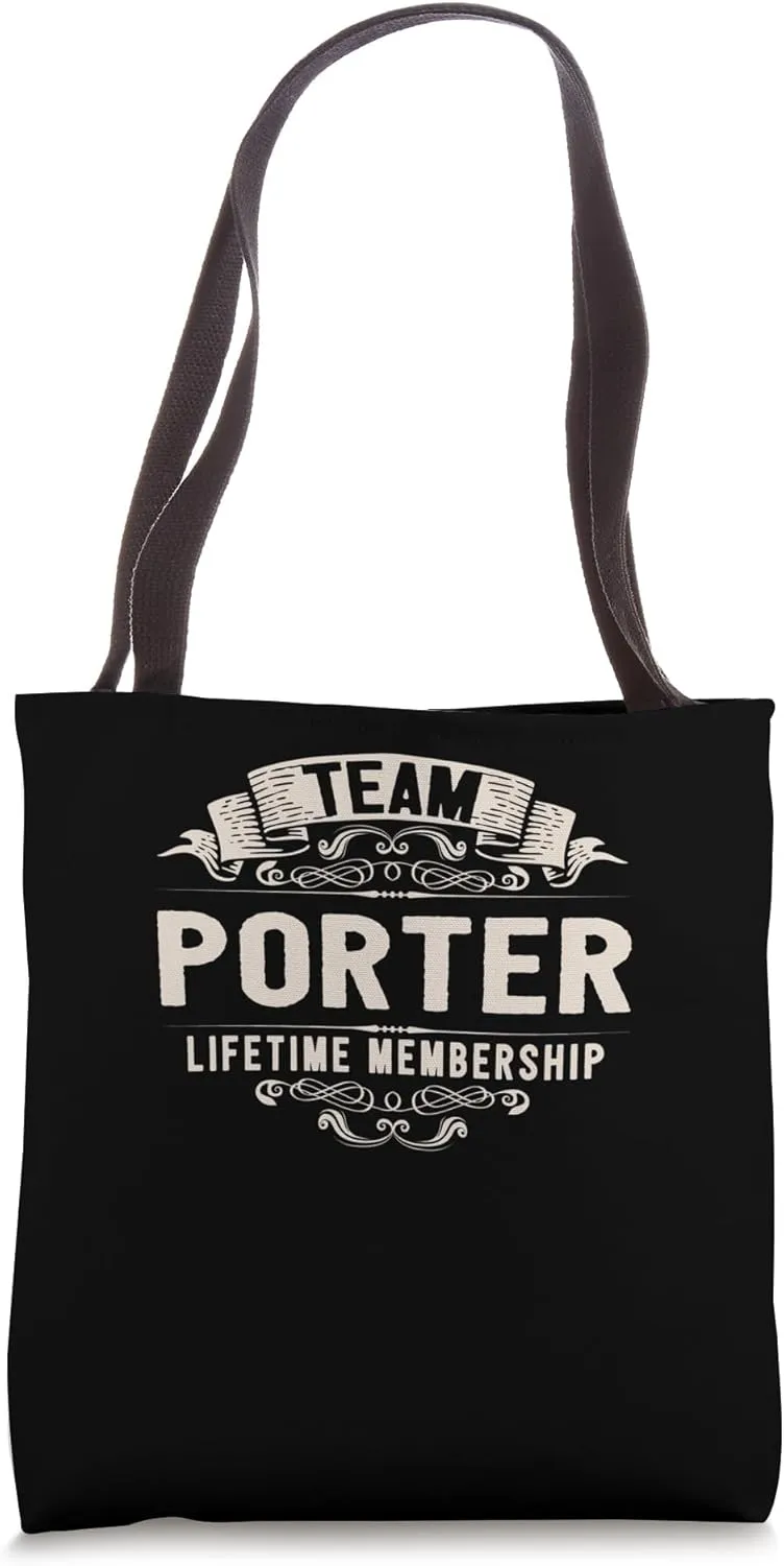 Team Porter Lifetime Membership Retro Last Name Vintage Tote Bag