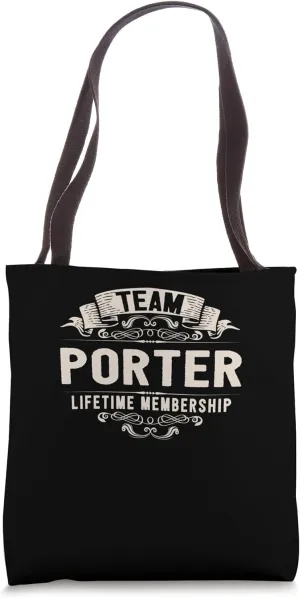 Team Porter Lifetime Membership Retro Last Name Vintage Tote Bag