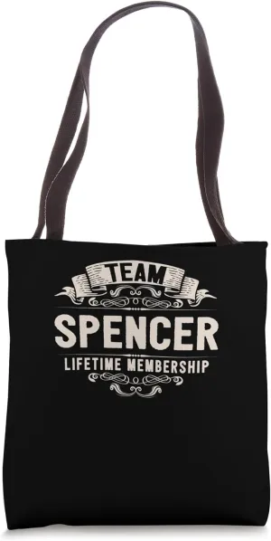Team Spencer Lifetime Membership Retro Last Name Vintage Tote Bag