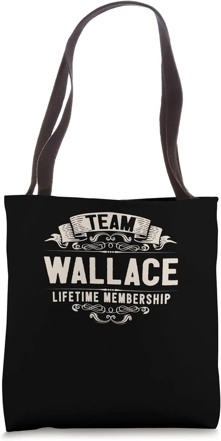 Team Wallace Lifetime Membership Retro Last Name Vintage Tote Bag