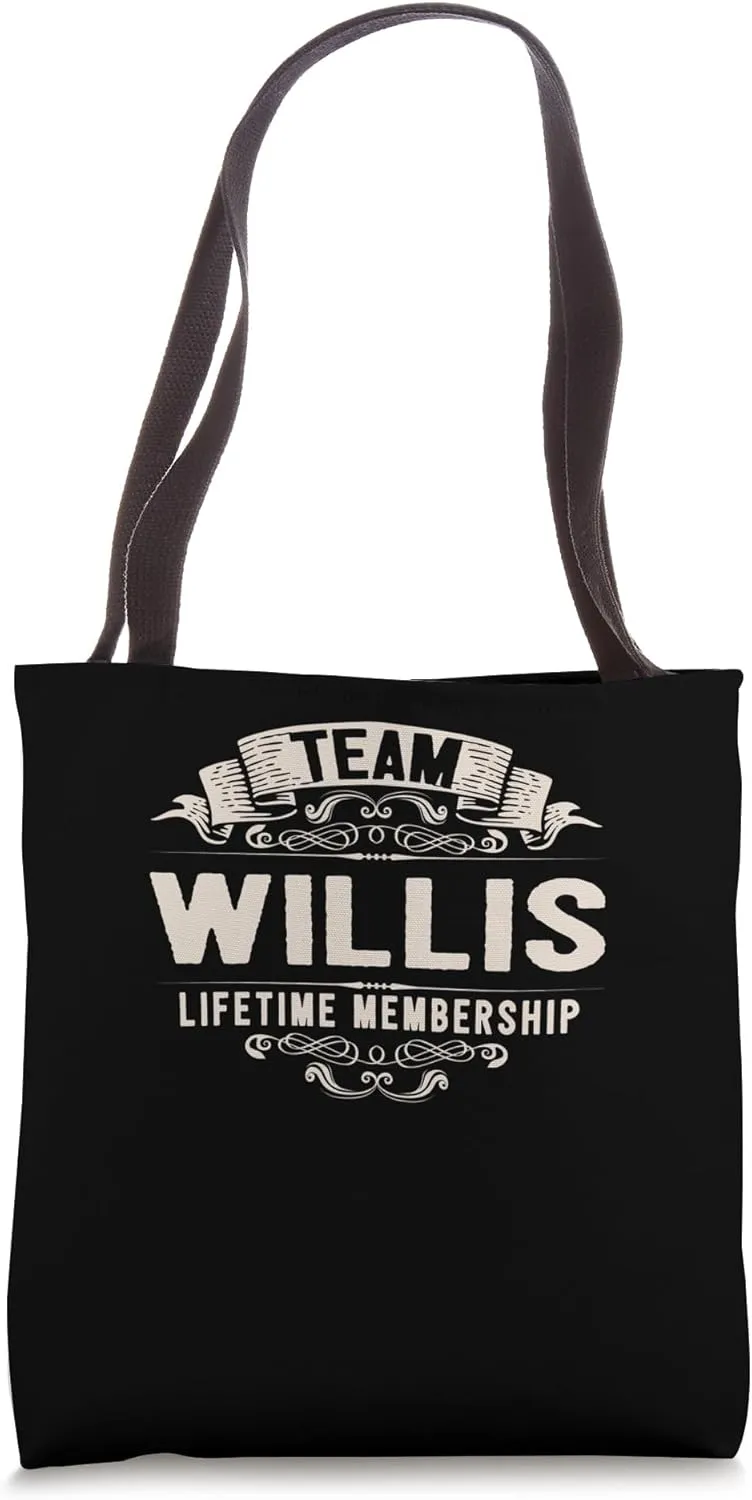 Team Willis Lifetime Membership Retro Last Name Vintage Tote Bag