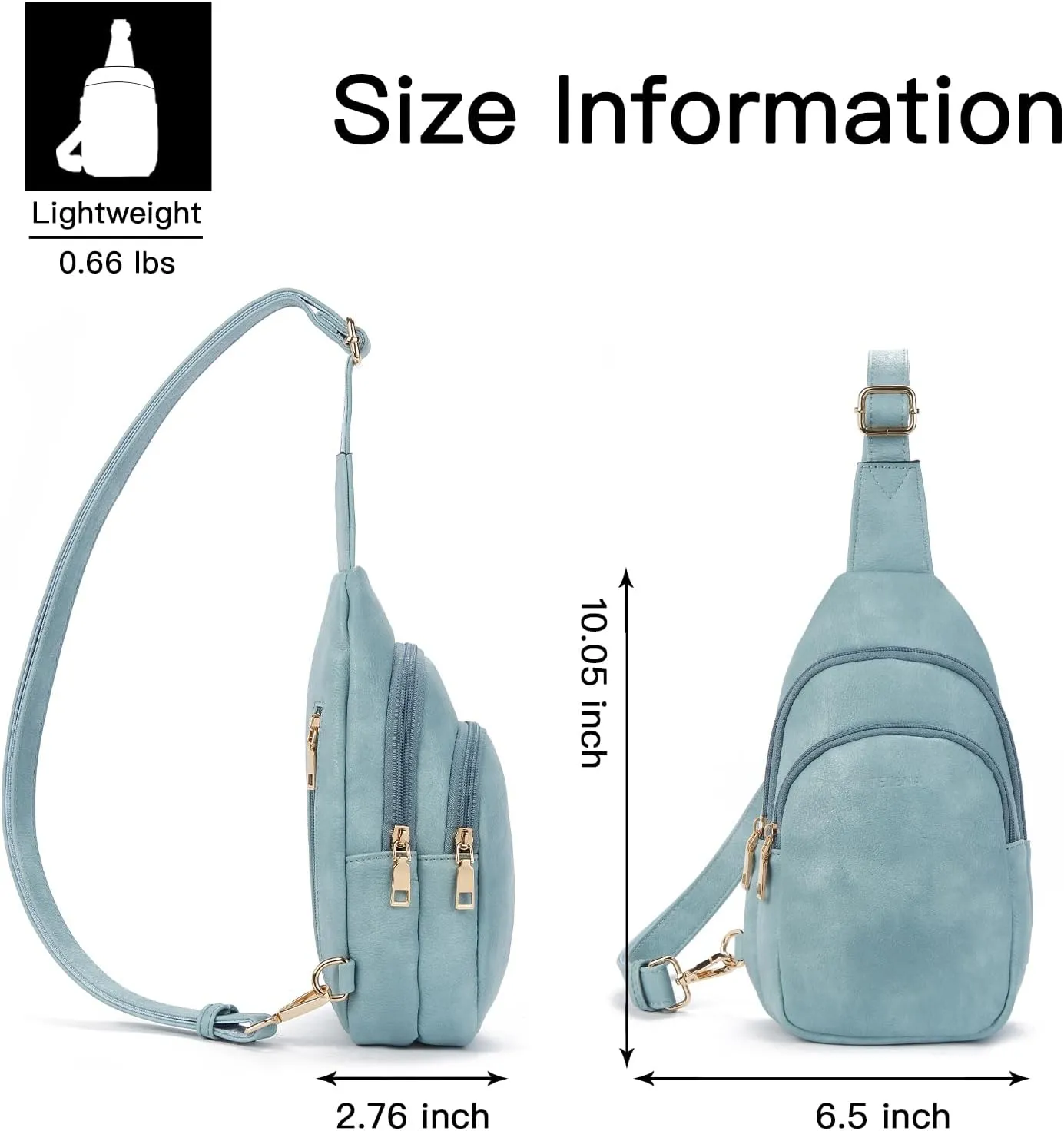 Telena Small Sling Bag for Women Leather Crossbody Fanny Packs Chest Bag for Women
