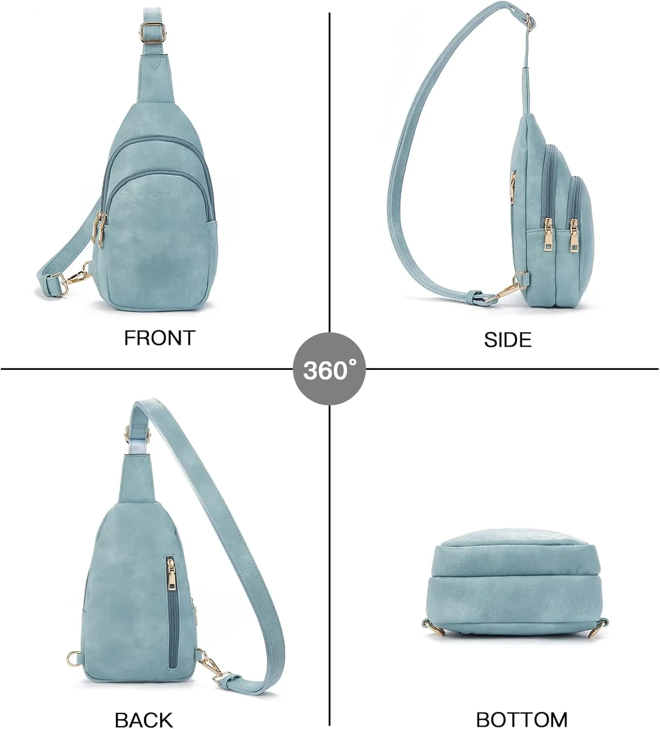 Telena Small Sling Bag for Women Leather Crossbody Fanny Packs Chest Bag for Women