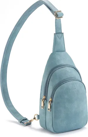 Telena Small Sling Bag for Women Leather Crossbody Fanny Packs Chest Bag for Women