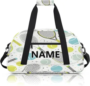 Tennis Custom Small Gym Bag 18 inch for Women Men Personalized Tennis Carry On Overnight Weekender Bag for Travel Work Dance Sport