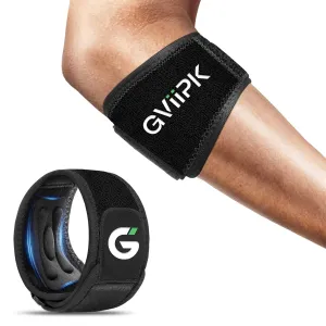 Tennis Elbow Brace Strap for Tendonitis Elbow Relief for Men & Women, Golfers Elbow Brace, Arm Forearm Braces Bands, Golf Elbow Pads Support - Black 1 Pack