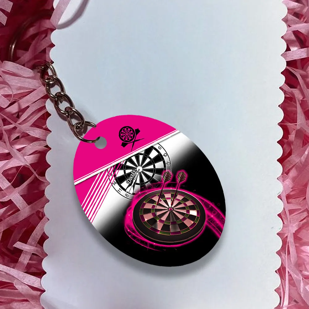 The Coolest Girls Throw Darts Keychain For Dart Team Player
