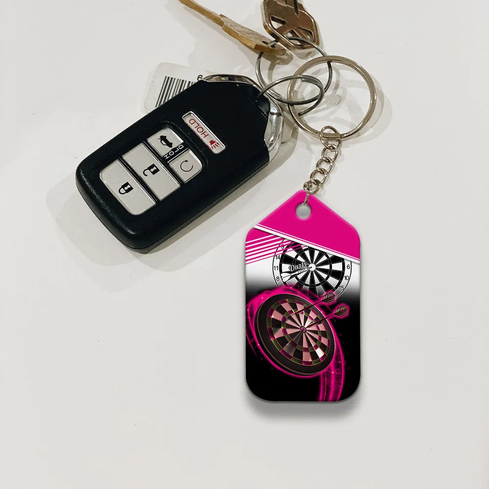The Coolest Girls Throw Darts Keychain For Dart Team Player