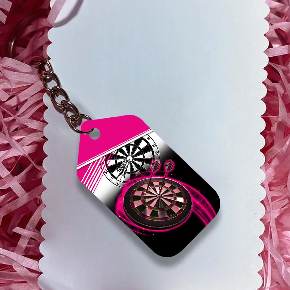 The Coolest Girls Throw Darts Keychain For Dart Team Player