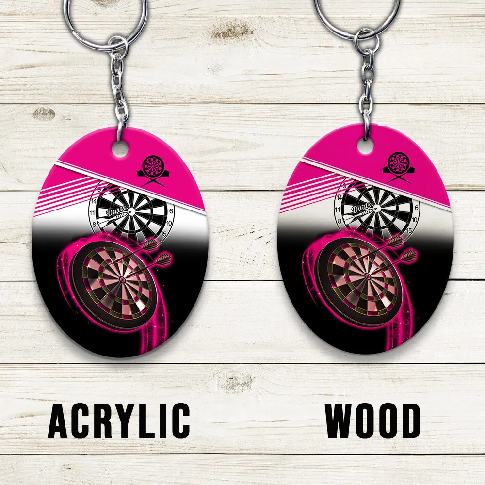 The Coolest Girls Throw Darts Keychain For Dart Team Player