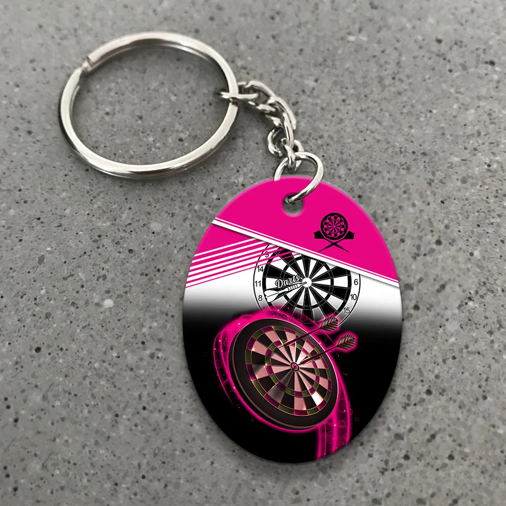 The Coolest Girls Throw Darts Keychain For Dart Team Player