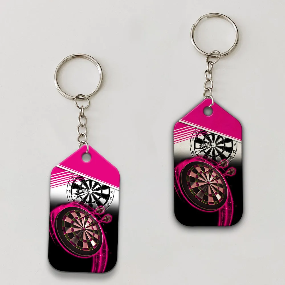 The Coolest Girls Throw Darts Keychain For Dart Team Player