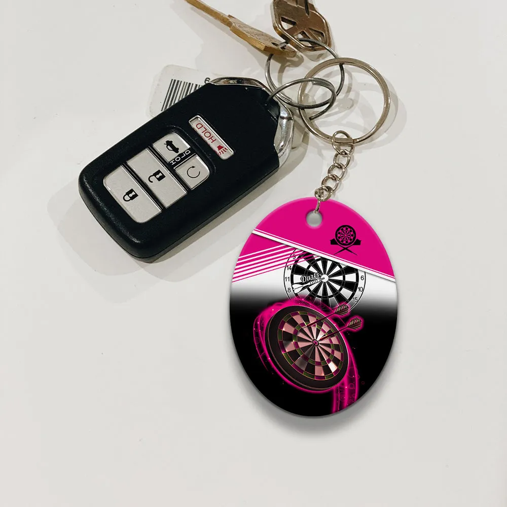 The Coolest Girls Throw Darts Keychain For Dart Team Player